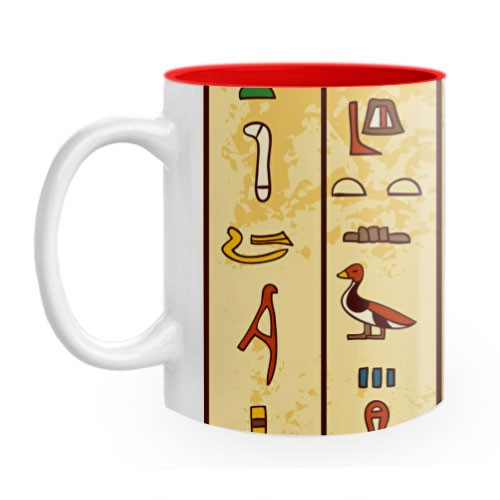 Taza Cerámica con jeroglíficos egipcios