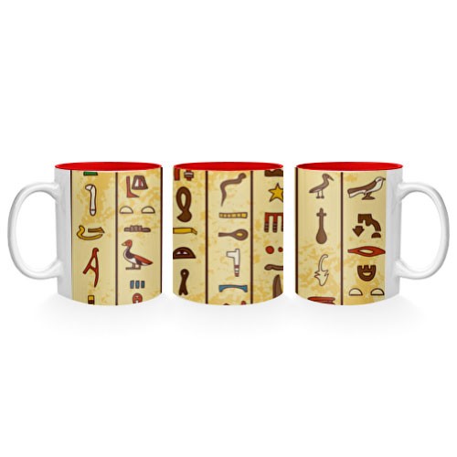 Taza Cerámica con jeroglíficos egipcios