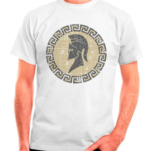Camiseta Espartano blanca, manga corta