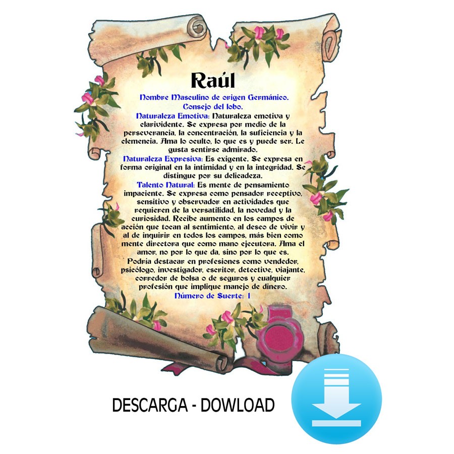 Pergamino Virtual con 1 nombre