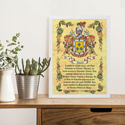 Cuadro escudos heráldicos 1 apellido (30x40 cms.)