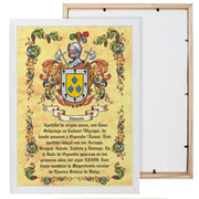 Cuadro escudos heráldicos 1 apellido (30x40 cms.)