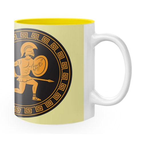 Taza Cerámica Guerreros Antigua Grecia