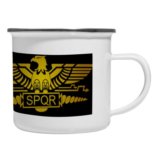 Taza latón esmaltado Vintage Legión Romana SPQR