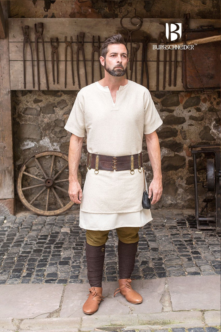 Túnica Medieval Aegir crema manga corta
