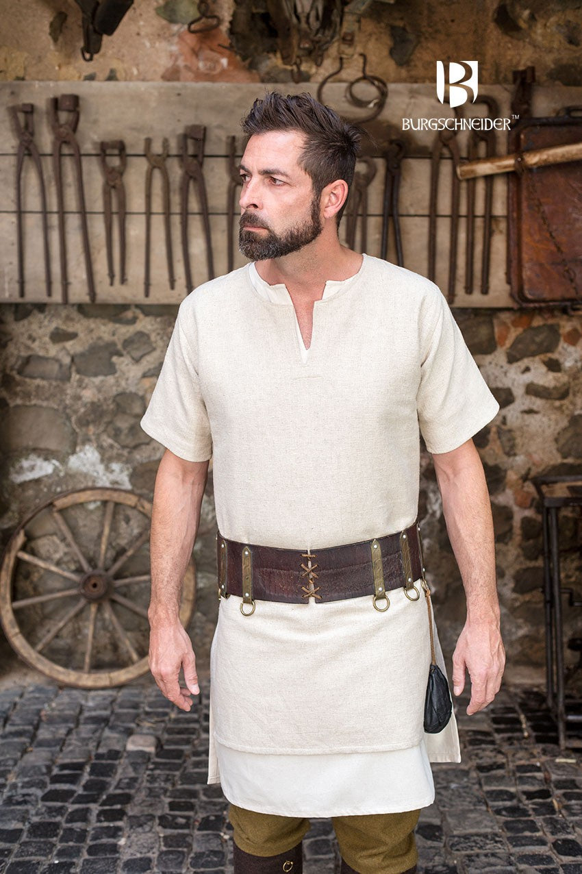 Túnica Medieval Aegir crema manga corta