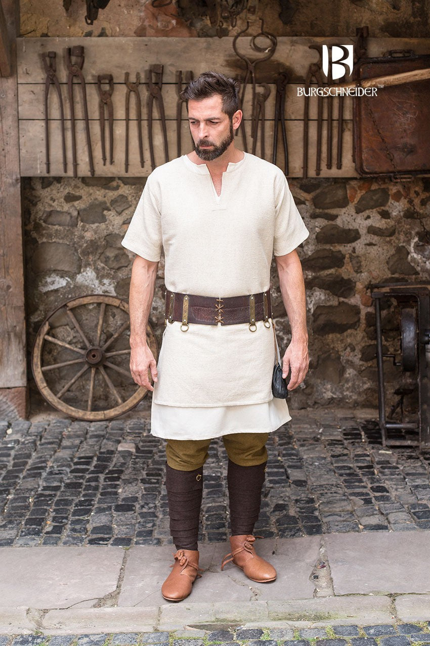 Túnica Medieval Aegir crema manga corta