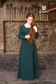 Túnica medieval Freya, verde oscuro