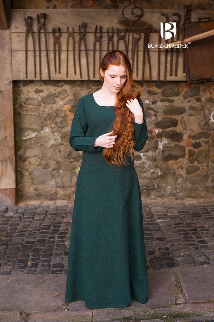 Túnica medieval Freya, verde oscuro