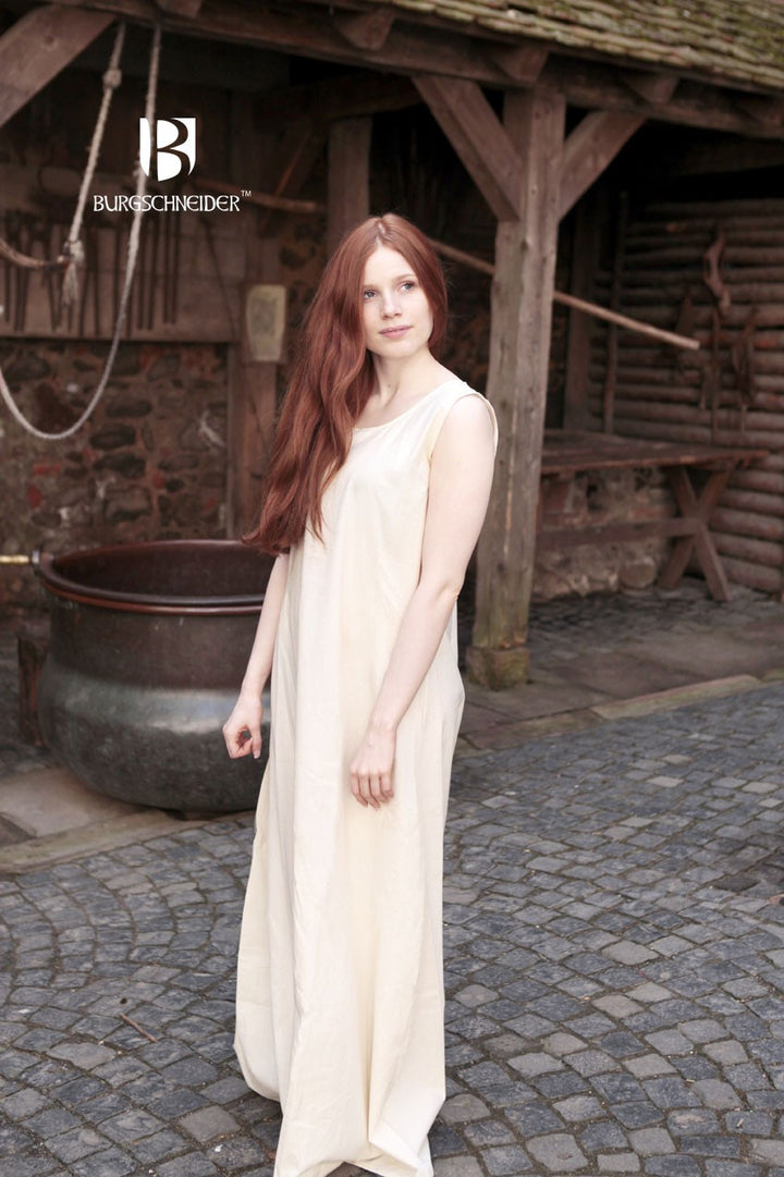 Túnica medieval sin mangas Aveline, crema