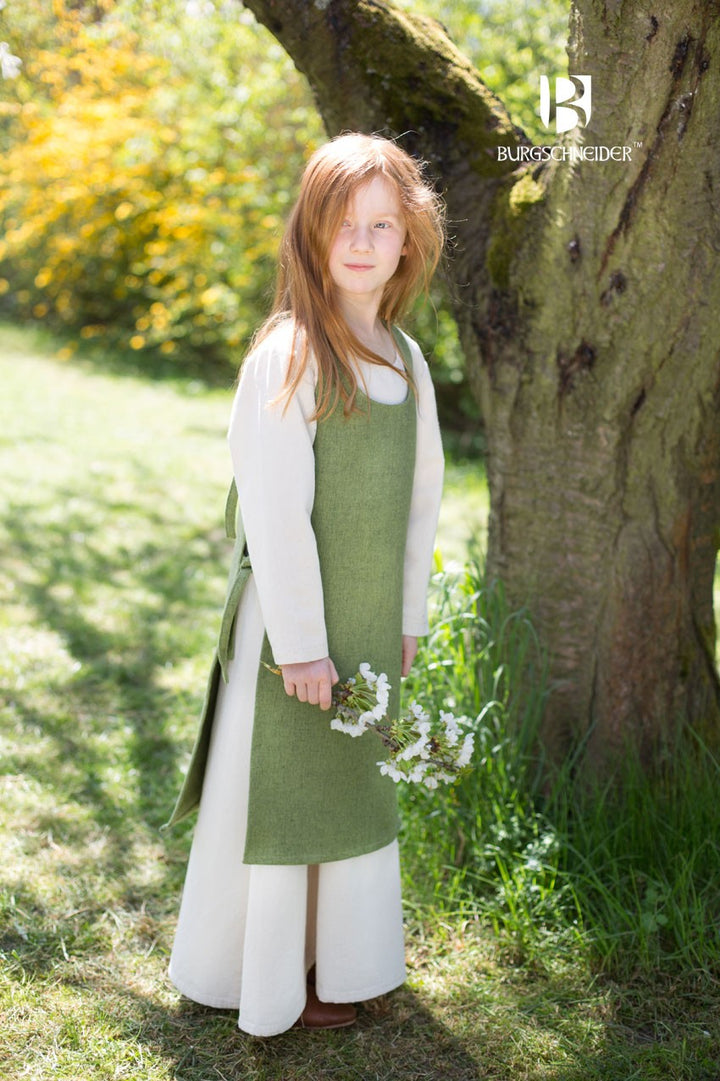 Sobrevesta vikinga Ylva para niñas, verde