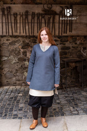 Túnica Medieval Frekja Gris-Azulado