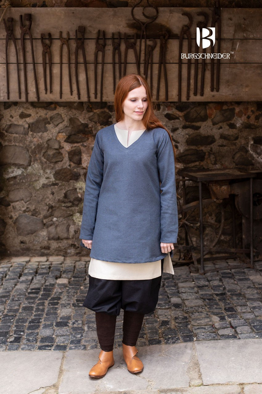 Túnica Medieval Frekja Gris-Azulado