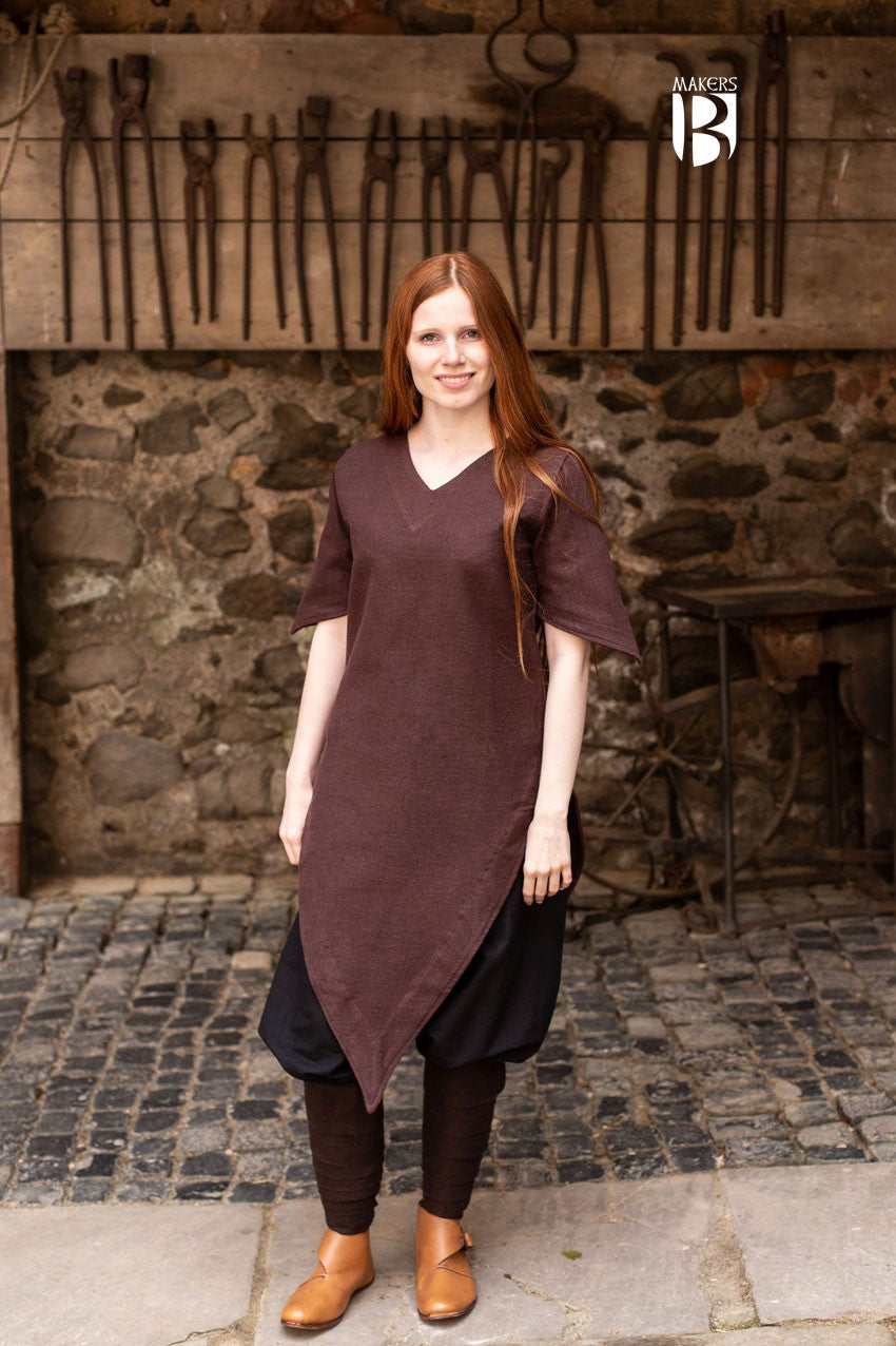 Túnica medieval Laylin, marrón