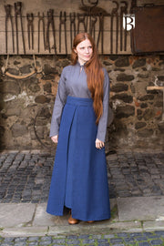 Falda medieval Mera, algodón azul
