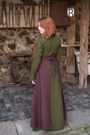 Falda medieval Mera, algodón marrón