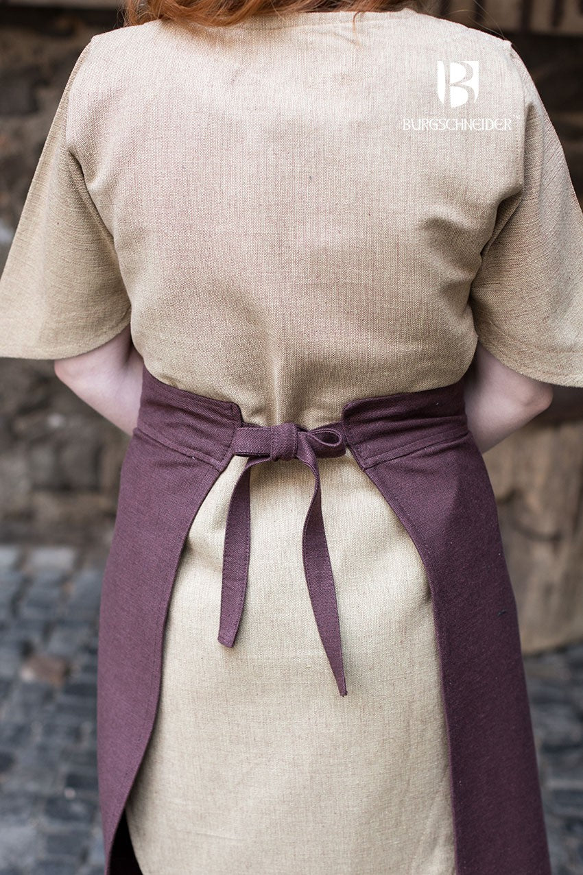 Falda medieval Tharya, algodón marrón