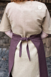 Falda medieval Tharya, algodón marrón