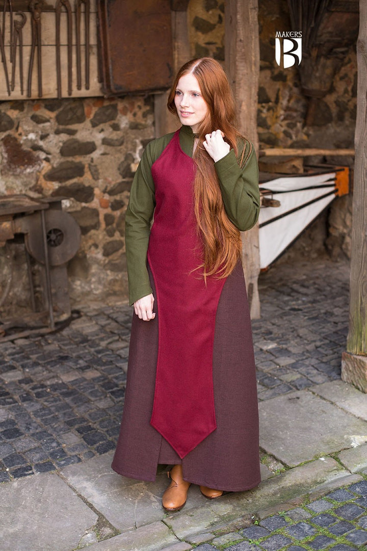 Delantal medieval Asua, lana roja