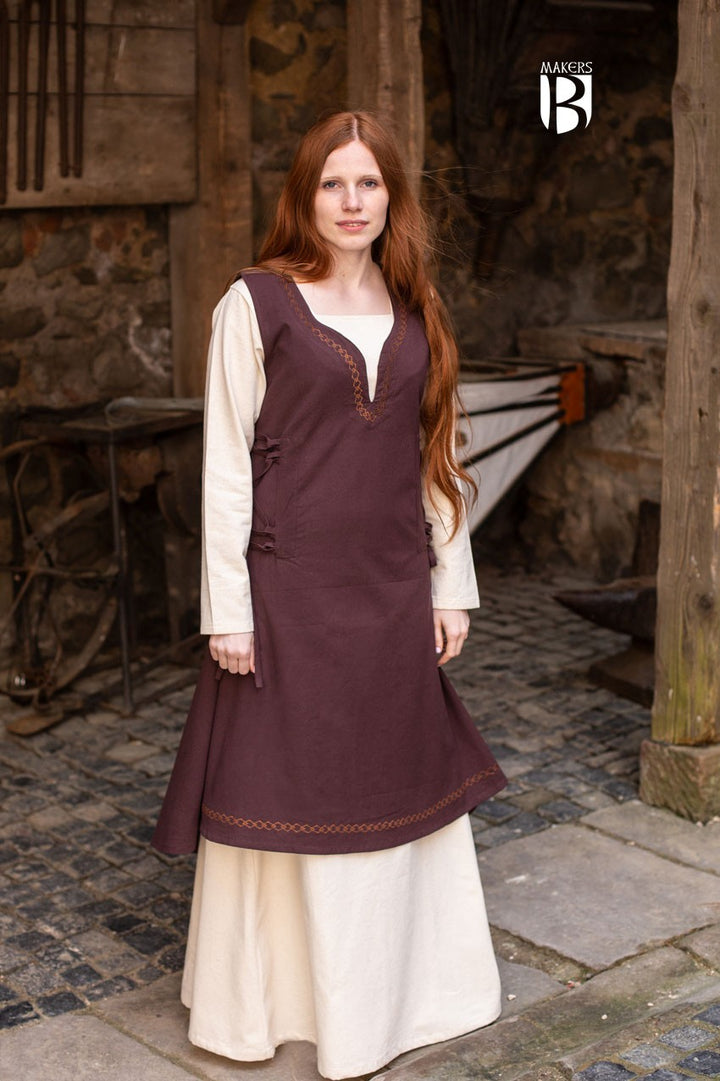 Vestido medieval Lannion, marrón