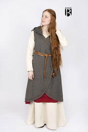 Brial medieval Myrana, lana gris