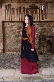 Brial medieval Myrana, lana azul