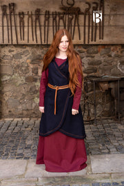 Brial medieval Myrana, lana azul