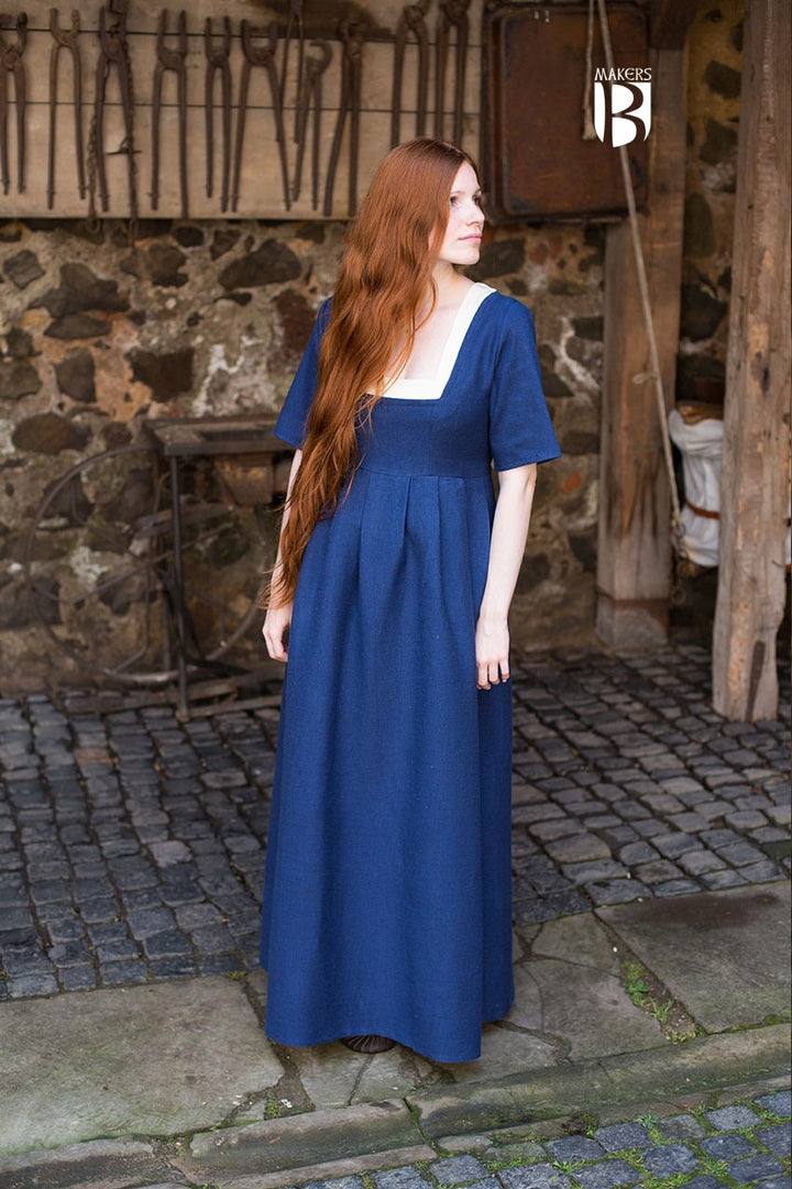 Vestido medieval Frideswinde, azul