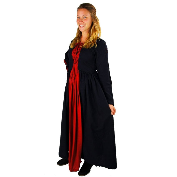 Vestido medieval Medusa, negro-rojo