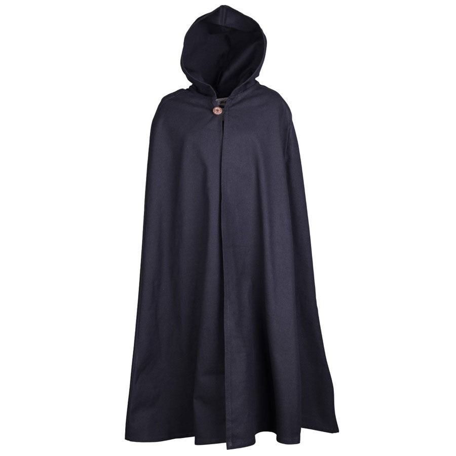 Capa medieval para niños, negra