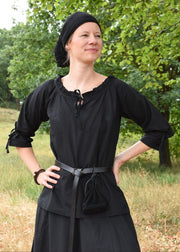 Blusa medieval mujer Birga, negro