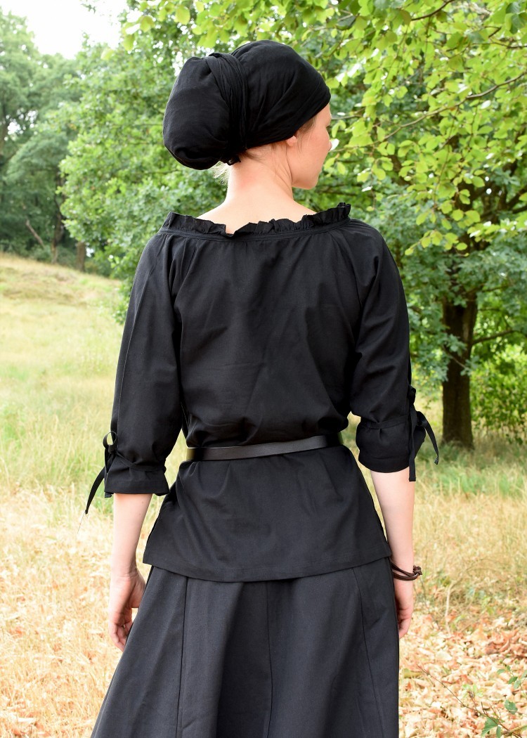 Blusa medieval mujer Birga, negro