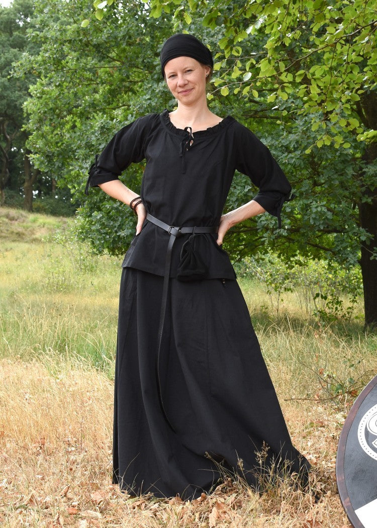 Blusa medieval mujer Birga, negro
