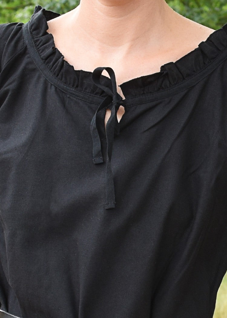 Blusa medieval mujer Birga, negro