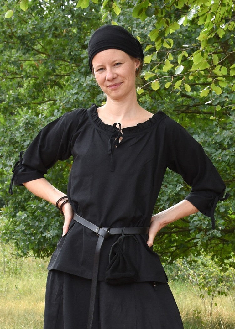 Blusa medieval mujer Birga, negro