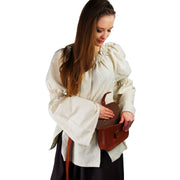 Blusa medieval clásica, crema