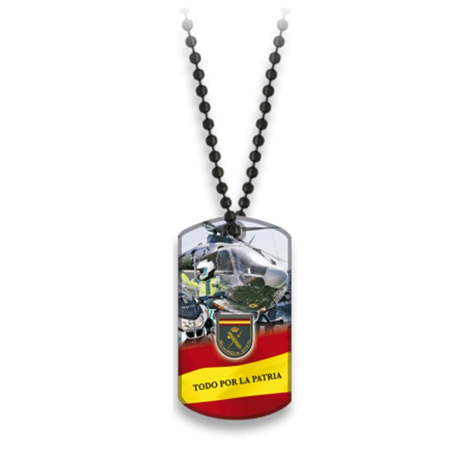 Placa con cadena de bolas Guardia Civil