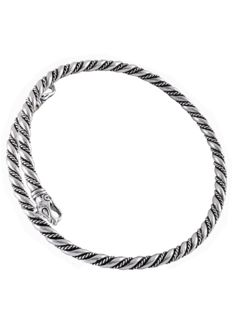 Torque vikingo para brazo con cabeza de lobos