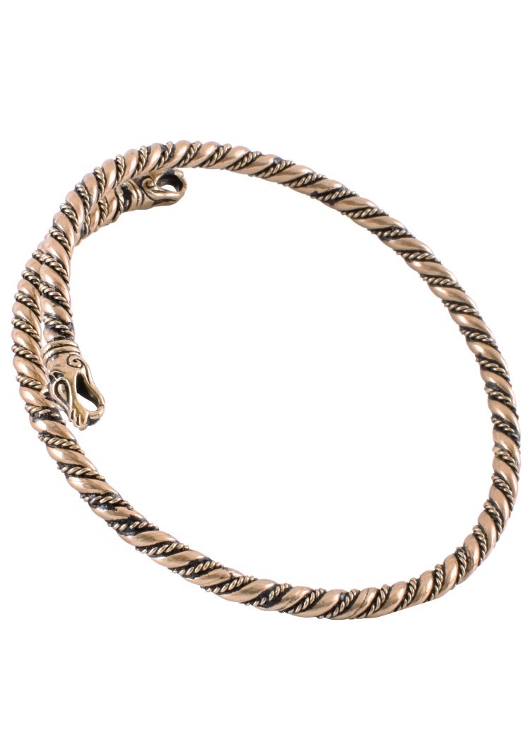 Torque vikingo para brazo con cabeza de lobos