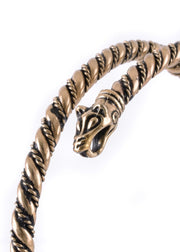 Torque vikingo para brazo con cabeza de lobos