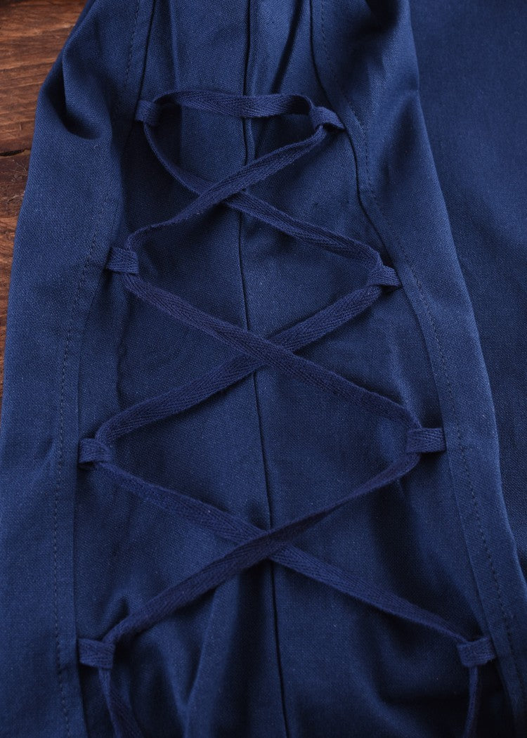 Vestido medieval Alvina, azul-blanco