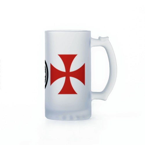 Jarra de Cerveza Caballeros Templarios, cristal translucido