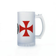 Jarra de Cerveza Caballeros Templarios, cristal translucido