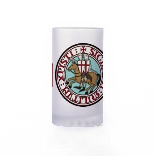 Jarra de Cerveza Caballeros Templarios, cristal translucido