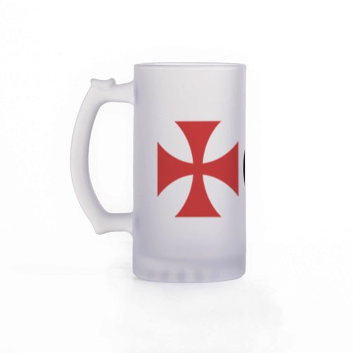 Jarra de Cerveza Caballeros Templarios, cristal translucido