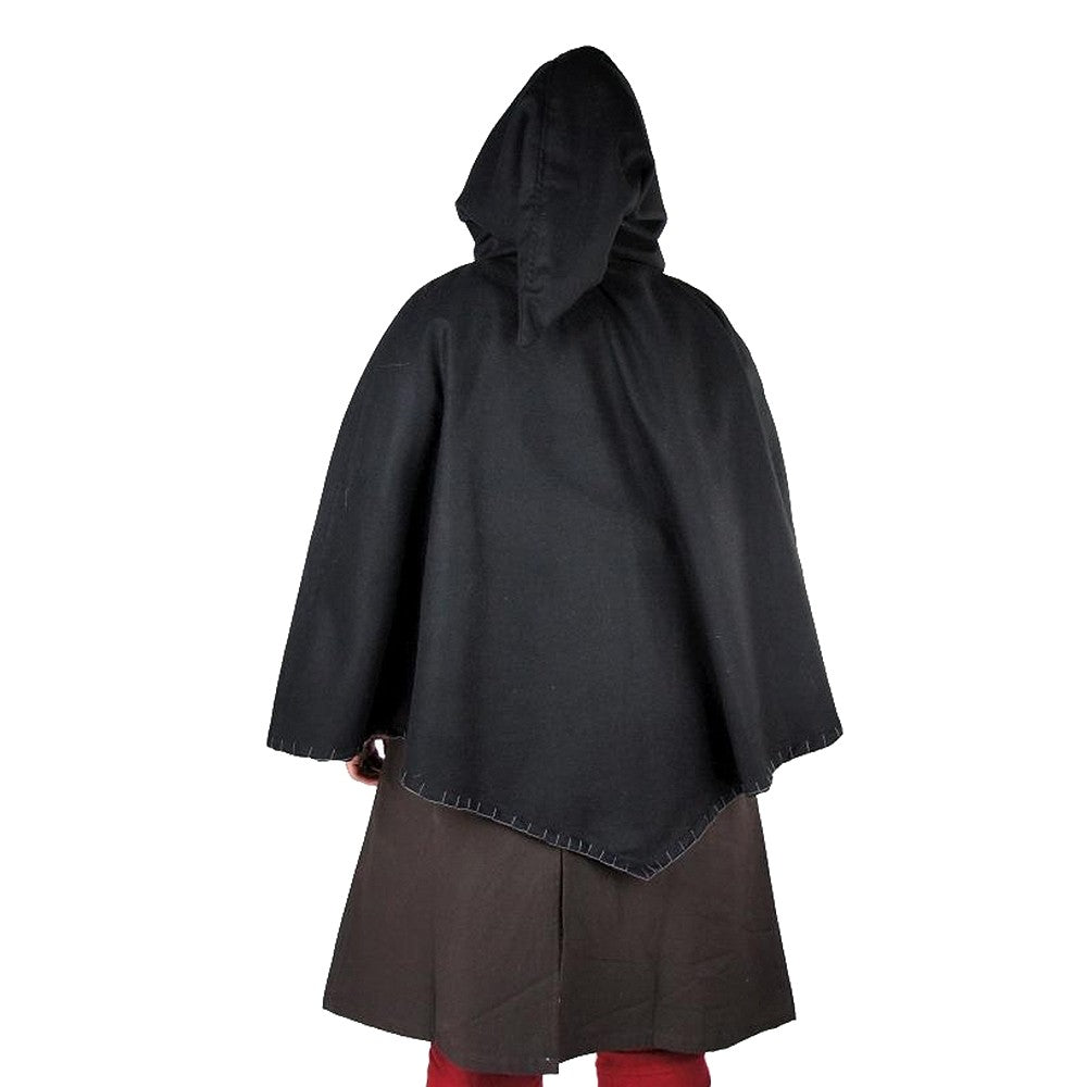 Gugel vikingo Egill, lana negra