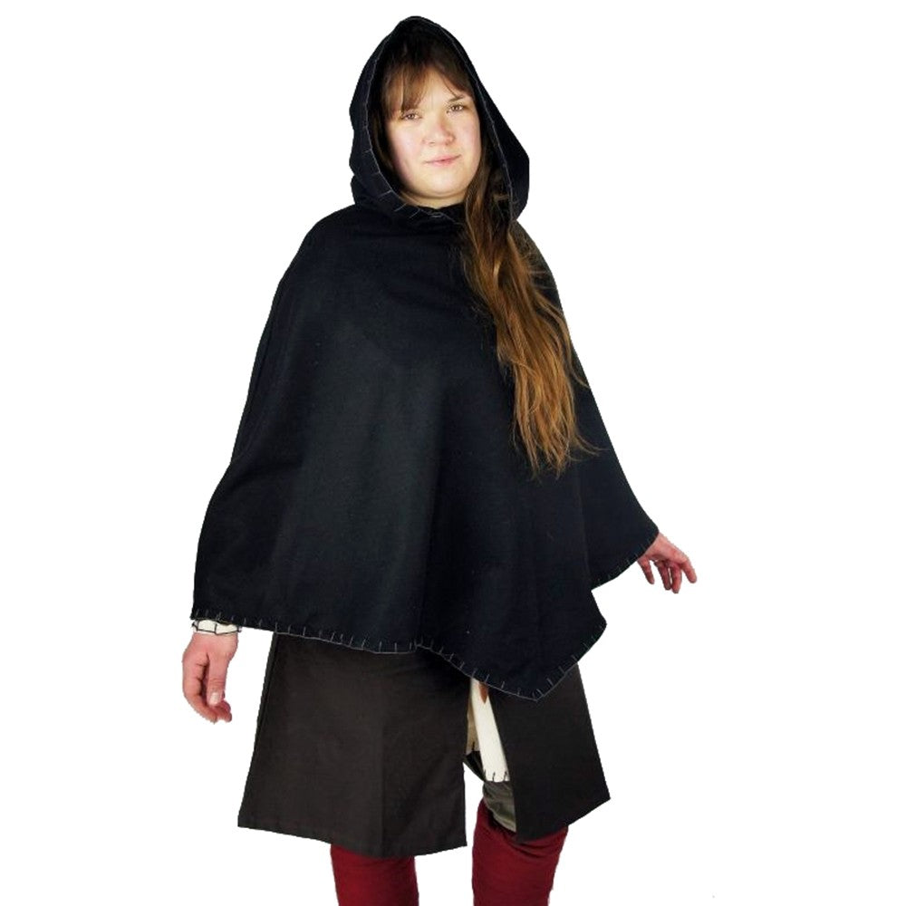 Gugel vikingo Egill, lana negra