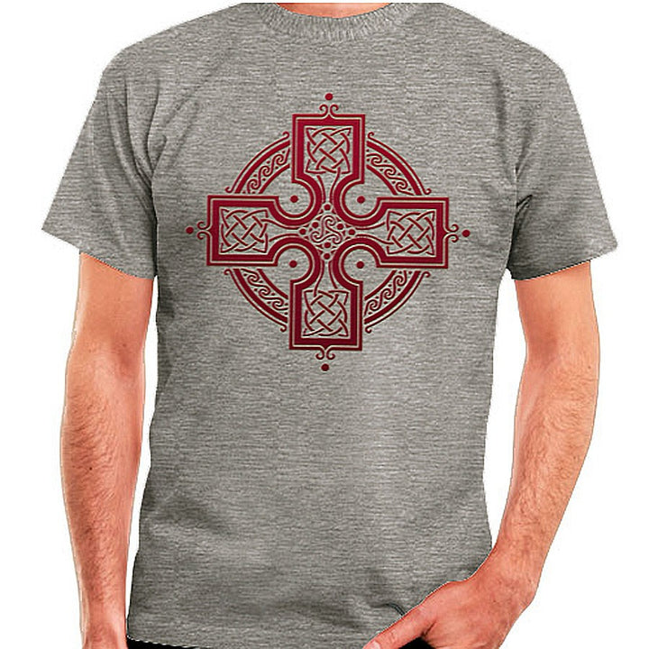 Camiseta Gris Cruz Celta, manga corta