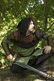 Gorjal medieval de cuero bicolor