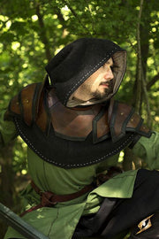 Gorjal medieval de cuero bicolor